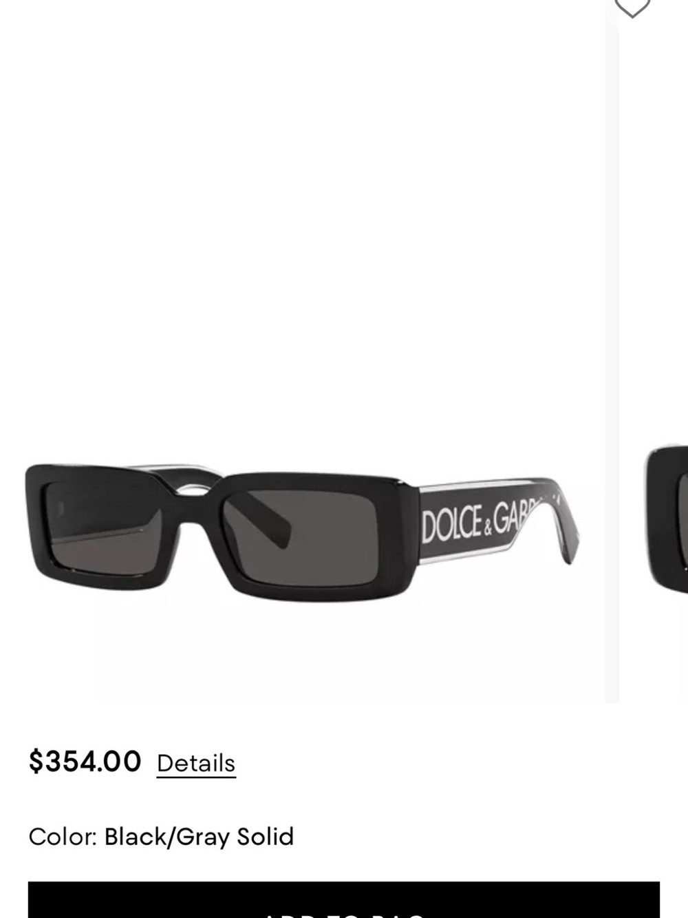 Dolce & Gabbana Black Sunglasses with Gray Lenses and Logo Temples